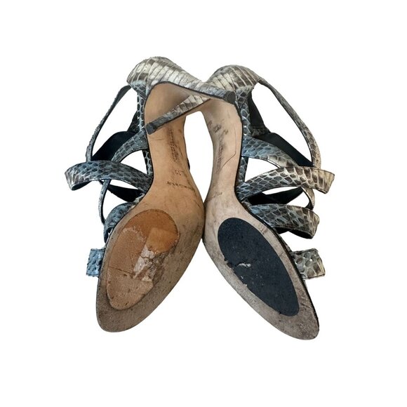 MANOLO BLAHNIK Snake Print Leather Heels Size 39 / US 9 - Picture 6 of 7